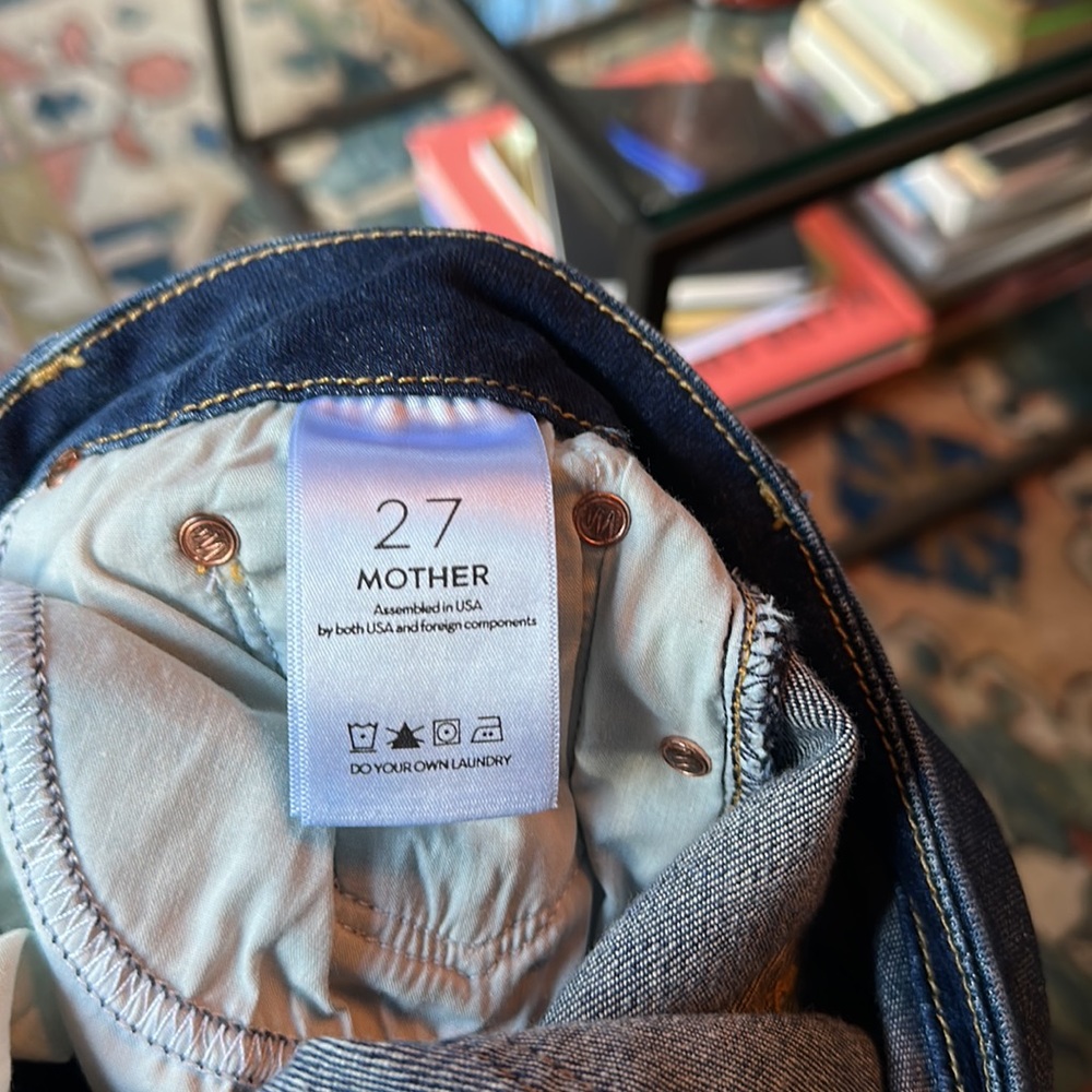 MOTHER Women Jeans Skinny Dark Blue Denim - Picture 4 of 7